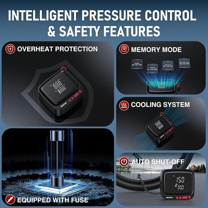 NEXPOW Tire Inflator Portable Air Compressor, 180 PSI Cordless Air Pump - Image 7