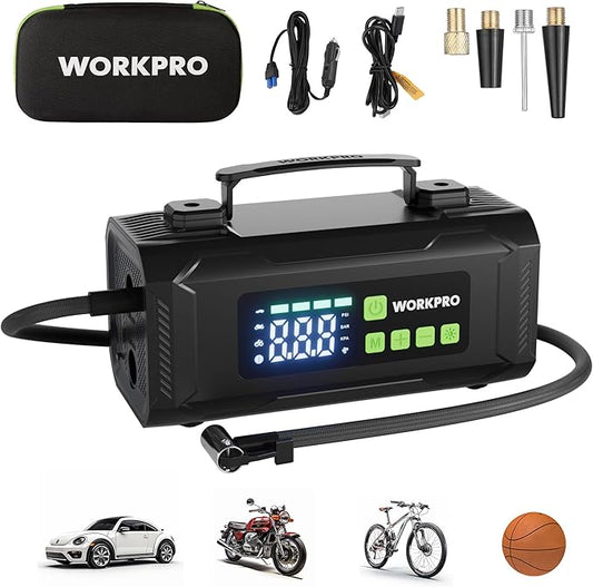 WORKPRO Tire Inflator Portable Air Compressor, 12V Electric Air Pump 150PSI by WORKPRO