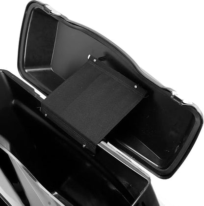 XFMT Motorcycle Stretched Saddlebags Vivid Black 5" Extended Hard Saddle Bags - Image 7