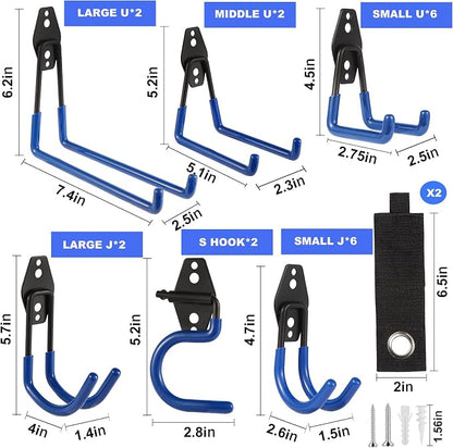 Garage Hook Heavy Duty Wall Storage Hangers, 22 Pack Garage Storage Hooks Steel - Image 2