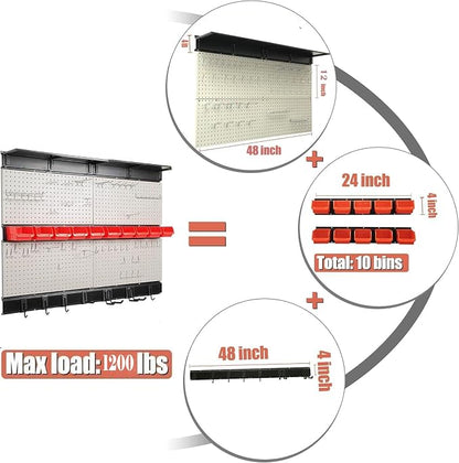 Ultrawall Pegboard Wall Organizer, 48X 36 inch Garage Storage Pegboard - Image 4
