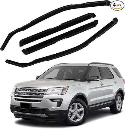 in Channel Rain Guards Fit for Ford Explorer 2011 2012 2013 2014 2015 2016 2017 by CHYKORLA