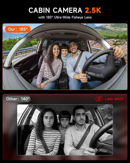 4K Dash Cam Front and Inside, 360 Camera - Image 2