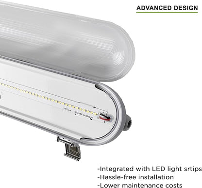 TIERONE 4ft LED Vapor Tight Light 50W Outdoor Shop Light IP65 Waterproof 0-10V - Image 8