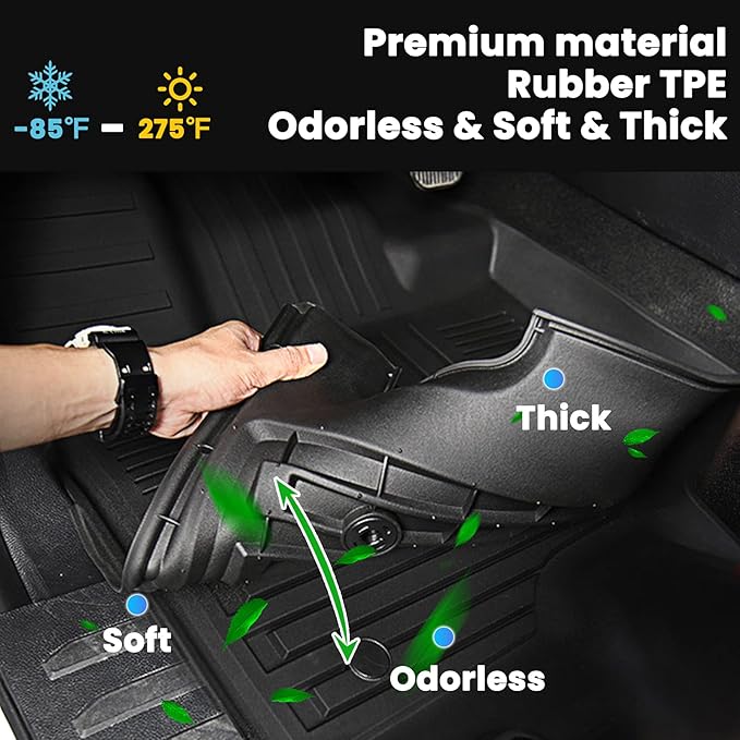 Auxko All Weather Floor Mats for Honda Passport 2026 TPE Liners All Season - Image 3