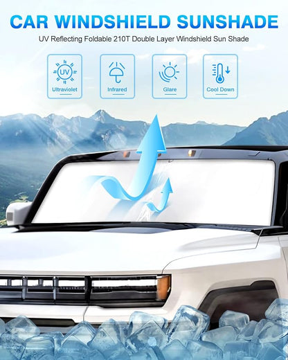 KUST Windshield Sun Shade for GMC Hummer EV 2022-2023 2024 2025 Window Shade - Image 2