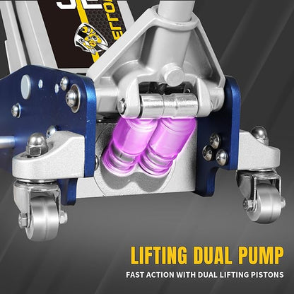 YELLOW JACKET Floor Jack 3 Ton Hydraulic Low Profile Aluminum and Steel Racing - Image 4