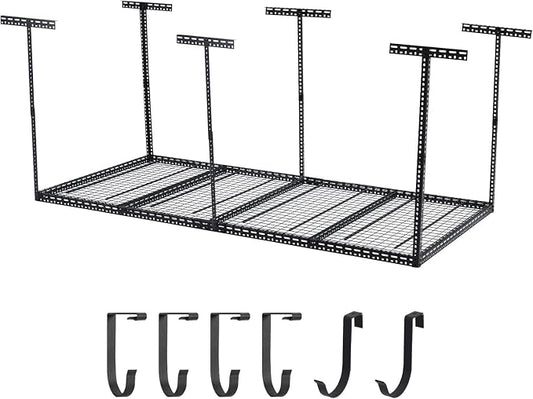 Overhead Garage Storage Rack 4x8 FT, Steel Ceiling Shelves 660lb Capacity by JustSmart