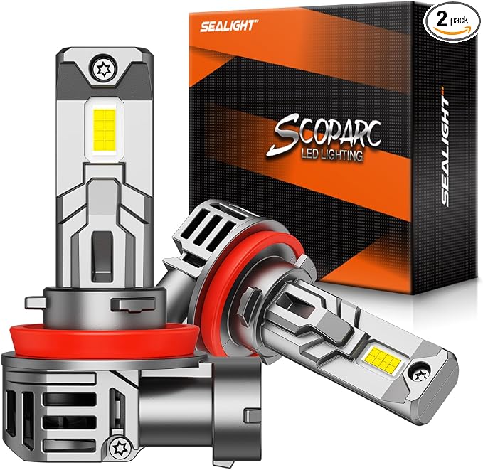 SEALIGHT /H9/H16 Bulbs, 30000LM 6500K Cool White H8 Fog Bulbs, 1:1 Mini by SEALIGHT