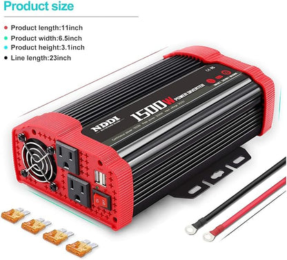 1500W Car Power Inverter 12V DC to 110V AC Car Converter Charger Adapter - Image 8