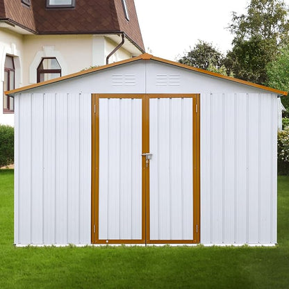 12 x 10 FT Metal Garden Shed, Outdoor Storage Shed - Image 7