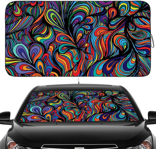 Gven Car Windshield Sun Shade, Artistic Design Car Shade Foldable Windshield by Gven
