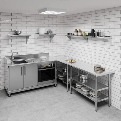 AmGood 72" Long X 10" Deep Stainless Steel Wall Shelf | NSF Certified | - Image 2