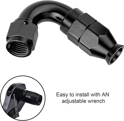 EVIL ENERGY 4AN 120 Degree PTFE One Piece Full Flow End Hose Fitting Aluminum - Image 6