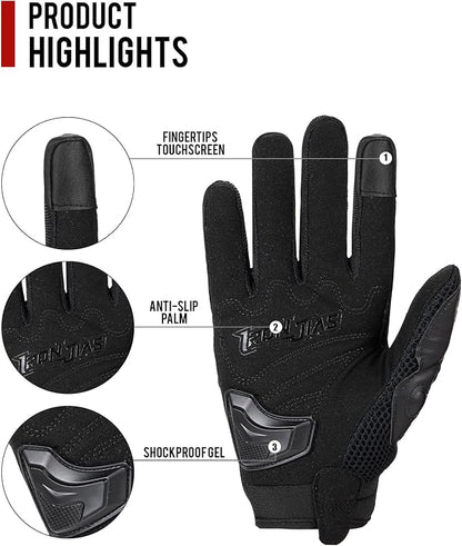 Motorcycle Gloves Touch Screen for Men Women Padding Hard Knuckle Cycling - Image 4