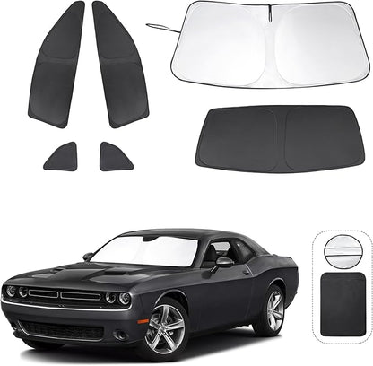 TINGLU Window Shades for Dodge Challenger 2015-2023 Accessories Car Side Full by TINGLU