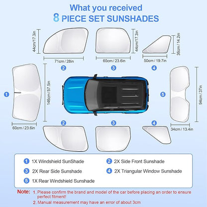 8pcs Car Window Shades for Ford Bronco Sport 2021-2024 2025 Accessories - Image 7