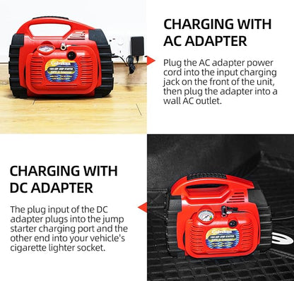 Jump Starter with Air Compressor, 260PSI 1000A Car Battery Jump Starter Battery - Image 6