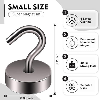 Neosmuk Magnetic Hooks, Cruise Ship Essentials, 40lb+ Heavy Duty Magnetic Hooks - Image 5