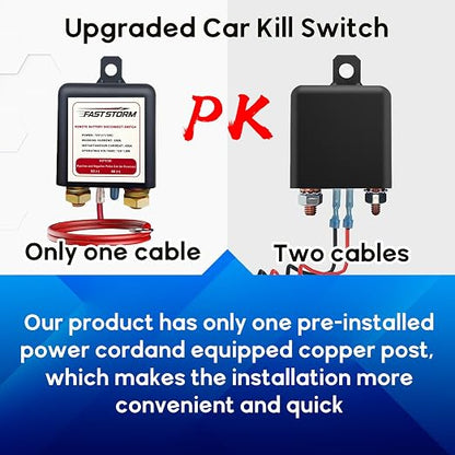 Side Post Remote Battery Disconnect Switch 12V, 250A Negative Battery Cut Off - Image 5