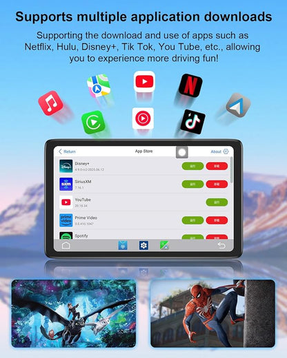 Upgraded Apple Carplay Screen for Car, Car Play Supports Netflix/YouTube/TikTok - Image 3