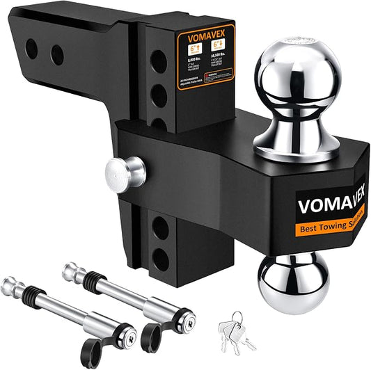 Adjustable Trailer Hitch-Drop Hitch Fits 2.5-Inch Receiver -6" Drop/Rise Tow by VOMAVEX