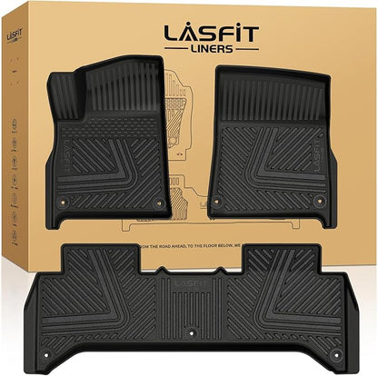 LASFIT Floor Mats for Rivian R1T 2024 2023 2022, All Weather Floor Liner TPE by LASFIT