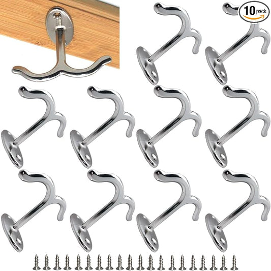 10 Pcs Zinc Alloy Ceiling Double Hook Cabinet Wardrobe Coat Towel Hat Hook by FanSiVoKe