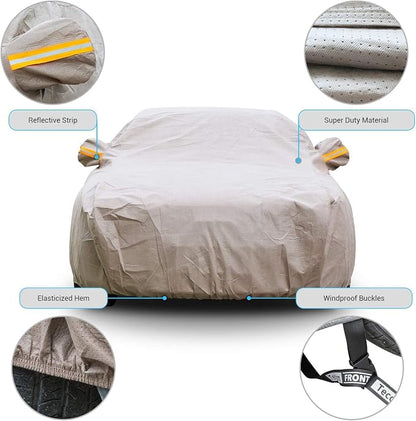 Tecoom Thick Shell Car Cover Super Breathable-Waterproof Windproof Snow Sun - Image 3