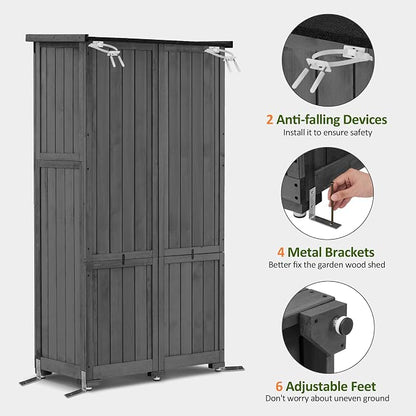 MCombo Outdoor Storage Cabinet, Garden Storage Shed, Outside Vertical Shed - Image 6