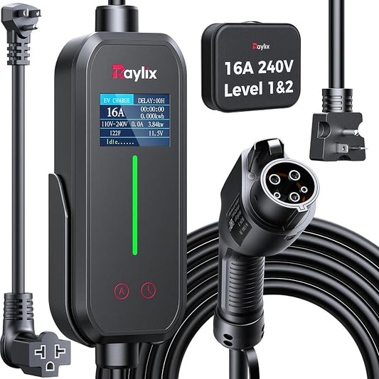 Raylix 16A Level 1&2 EV Charger, 110V-240V Electric Car Charger by RaylixUSDirect
