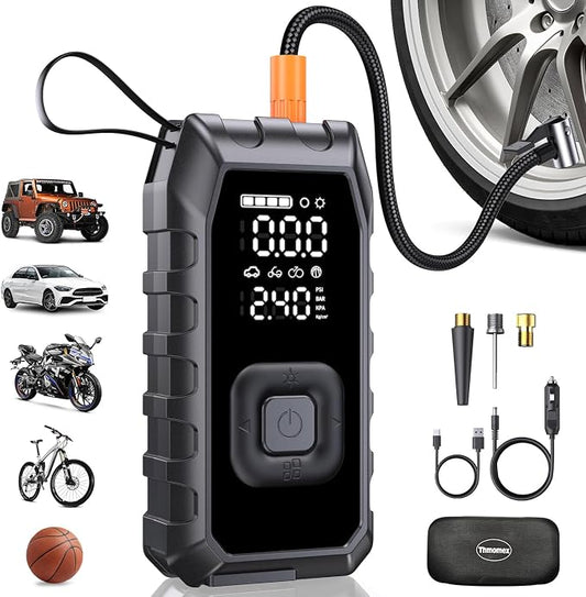 Tire Inflator Portable Air Compressor, 2X Faster Inflation Cordless Air by ThmomexHome