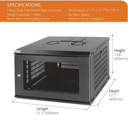 Tecmojo 6U Wall Mount Rack Network Cabinet - Image 2