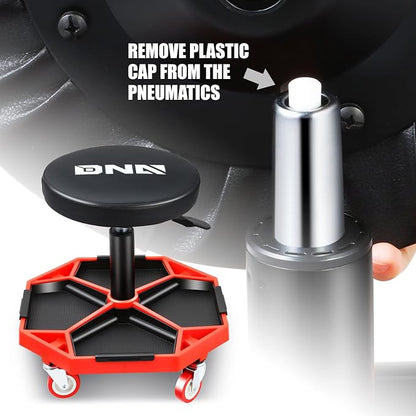 DNA MOTORING TOOLS-00253 Adjustable Height Pneumatic Garage Seat Rolling - Image 6