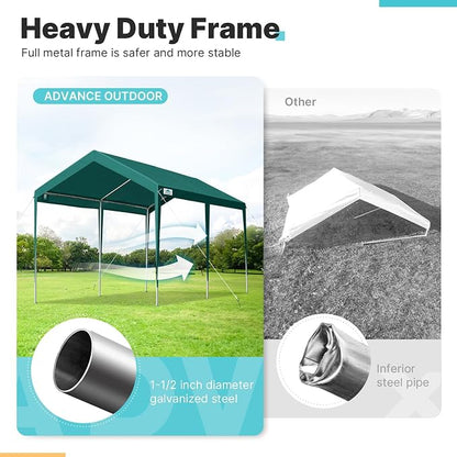 ADVANCE OUTDOOR Adjustable 10x20 ft Heavy Duty Carport Car Canopy Garage Boat - Image 3