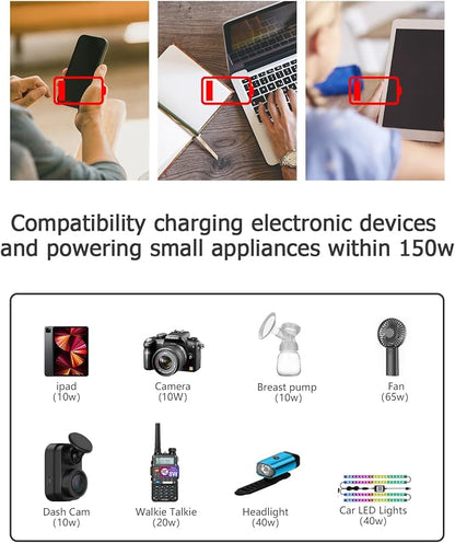 FOVAL 150W Car Power Inverter 12V DC to 110V AC Converter Vehicle Adapter Plug - Image 5