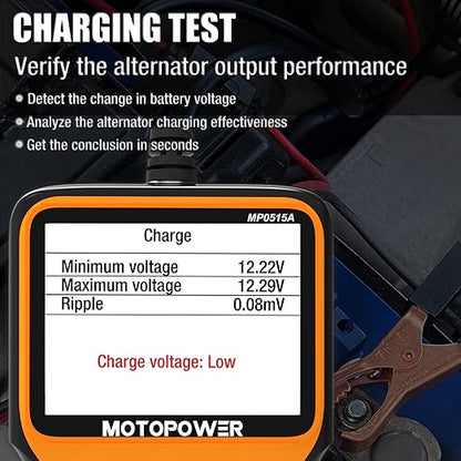 MOTOPOWER MP0515A 12V Car Battery Tester Automotive 100-2000 CCA Battery Load - Image 5