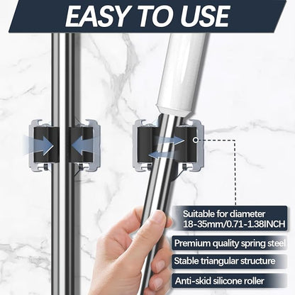 3-H 10 Pack Mop and Broom Holder Big Size Hanging 1 KG Extra, Broom Holder Wall - Image 4