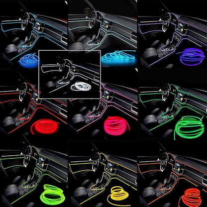 El Wire Green Interior Car LED Strip Lights, 5M Neon Wire USB 5V - Image 2