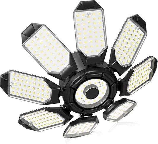Adiding LED Garage Ceiling Lights 14000Lm w/ 8 Adjustable Panels, Super Bright by Adiding