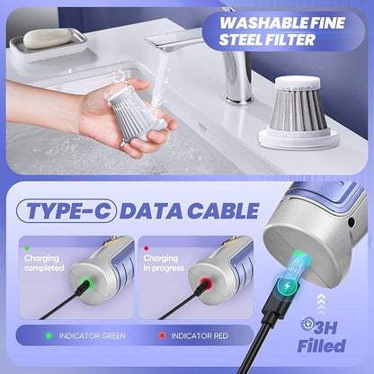 Saker Car Vacuum Portable Cordless 15000PA, 3 in 1 Handheld Vacuum - Image 5