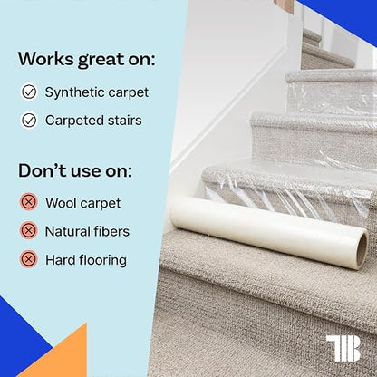 TapeManBlue Carpet Protection Film 36" x 200' roll. Made in The USA. Easy Unwind - Image 5