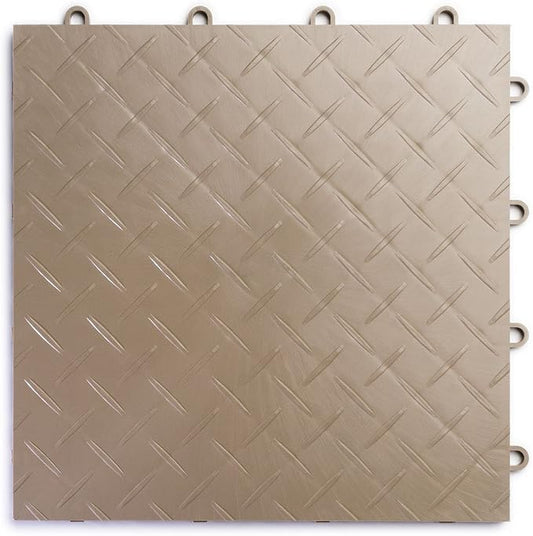 RaceDeck Diamond Plate Design, Durable Interlocking Modular Garage Flooring Tile by BigFloors