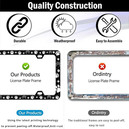 2 Pieces Paw Print License Plate Frames - Image 5