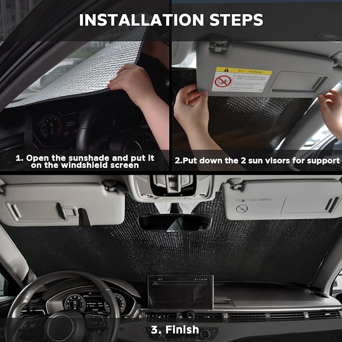 Windshield Sun Shade for Toyota Camry 2012-2017 - Image 5