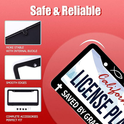 John 3:16 Jesus License Plate Frames Round Hole Personalise License Plate Frame - Image 2