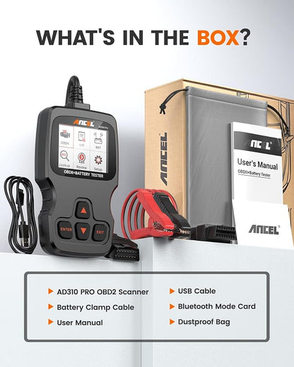 ANCEL AD310 Pro OBD2 Scanner Diagnostic Tool & Car Battery Tester & Bluetooth - Image 9