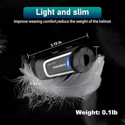 TK-X4 Motorcycle Bluetooth Headset, 6 Riders 2000m Helmet Intercom - Image 6