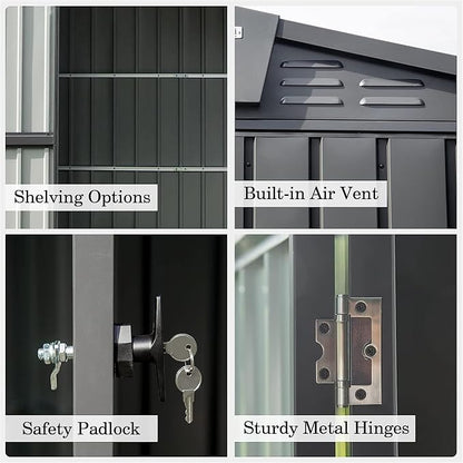 IKERY Galvanized Steel Storage Shed - Image 5