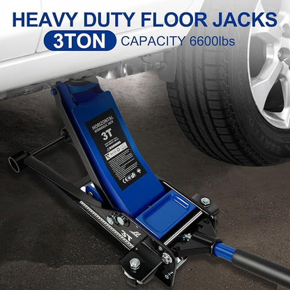 Floor Jack 3Ton/6600lbs.Dual Piston Fast Lifting Pump.Ultra Low Profile Floor - Image 6